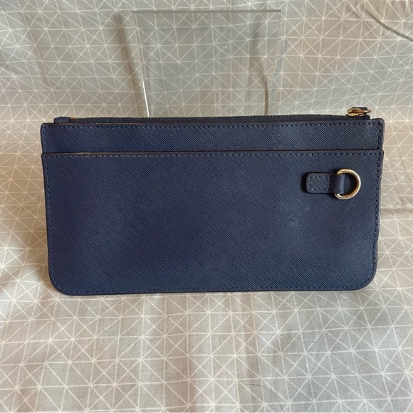 Lo & Sons Phone Wristlet Pouch in Navy Saffiano/Gold/Gray - Picture 4 of 8